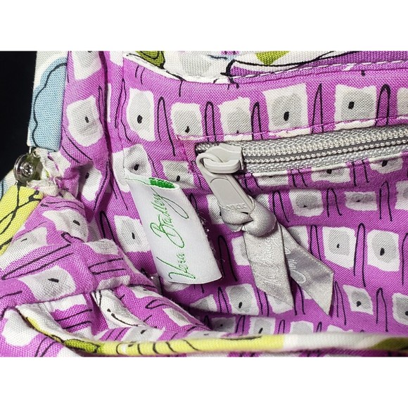 Vera Bradley Tote Bag WATERCOLOR Gray Floral Zip Shoulder RETIRED All Over Print - Picture 7 of 10